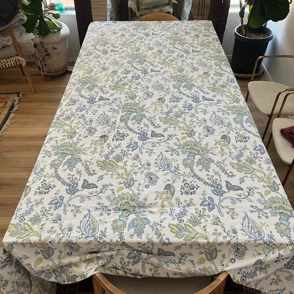 Pottery Barn Annie Paisley 100% Cotton King Flat Sheet